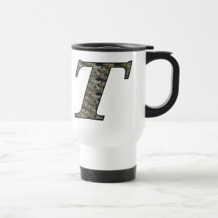 Mug De Voyage Fleurs d'hortensia à monogramme initial T