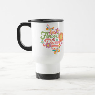 Mug De Voyage Fleurs et papillon rétro