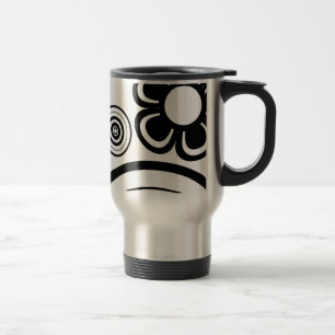 Mug De Voyage Fleurs fantaisistes noir et blanc, Cercles, Éclabo