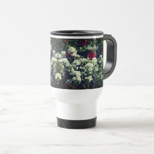 Mug De Voyage Fleurs Hibiscus Et Phlox Personnalisées