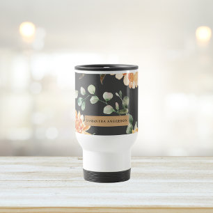 Mug De Voyage Fleurs Jaunes Modernes & Cadeau Personnalisé Kraft