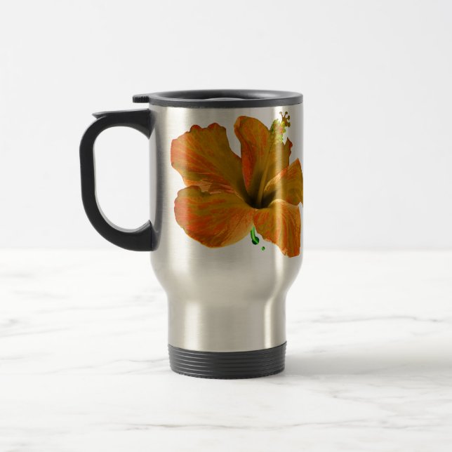 Mug De Voyage Fleurs oranges de ketmie (Gauche)