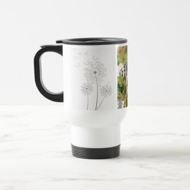 Mug De Voyage Fleurs Papillons Floraisons Mariage Paix (Gauche)