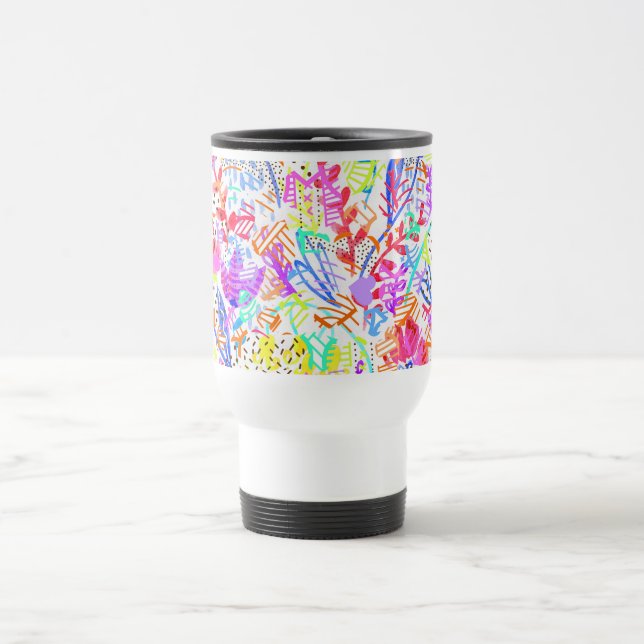 Mug De Voyage Fleurs pastel abstraites (Centre)