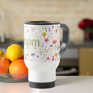 Mug De Voyage Fleurs sauvages colorées modernes Maman girly