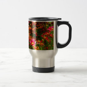 Mug De Voyage Fleurs sauvages rose et jaune pâle
