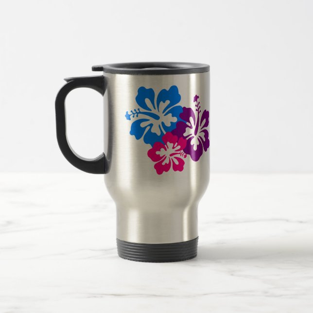Mug De Voyage Fleurs tropicales de ketmie dans des couleurs (Gauche)