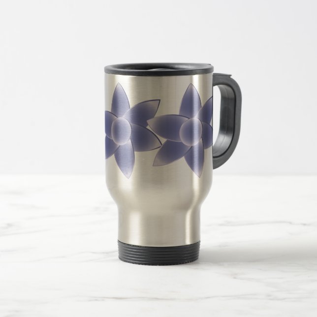 Mug De Voyage Fleurs violettes (Devant droit)