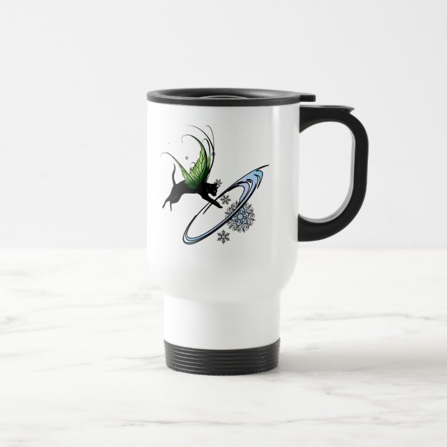 Mug De Voyage Flocon de neige de chat cosmique (Droite)