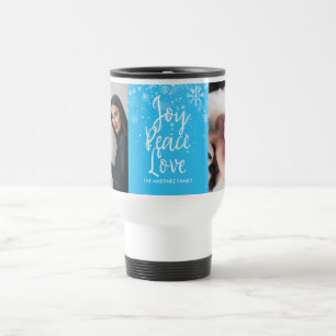 Mug De Voyage Flocons de neige de vacances Votre photo et nom