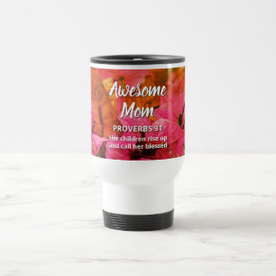 Mug De Voyage Floral AWESOME MOM Proverbes 31