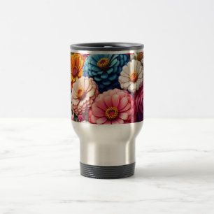 Mug De Voyage Floral coloré/Zinnia printanière/Rose