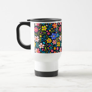 Mug De Voyage Floral Digital Peinture Fleurs Motif-38875