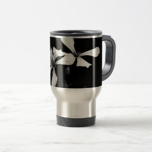 Mug De Voyage floral noir et blanc minimal