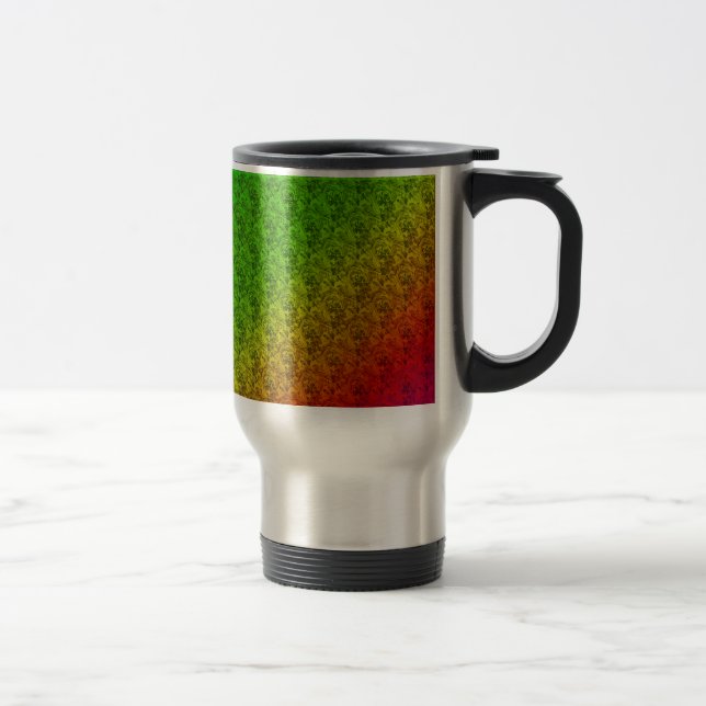 Mug De Voyage Flore vert rouge arc-en-ciel dégradé Mélange diago (Droit)