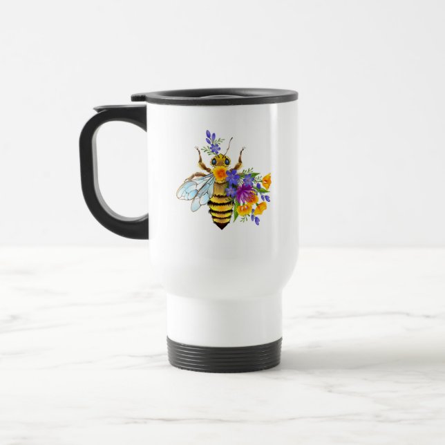 Mug De Voyage Flower bee with wild plants (Gauche)