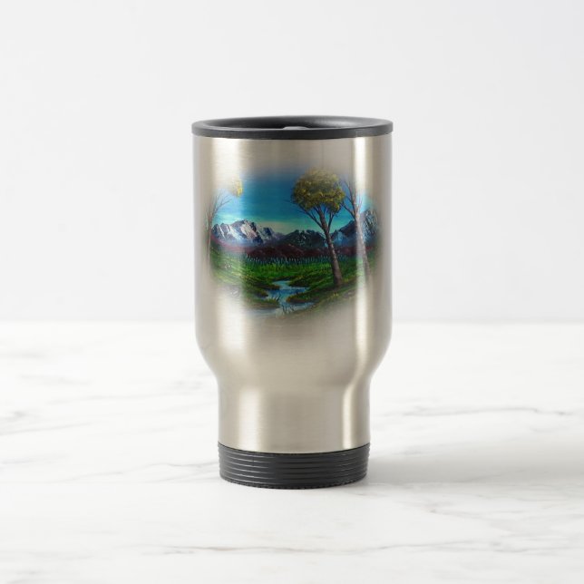 Mug De Voyage Flux paysager des Rocheuses | Forêt d'arbres (Centre)