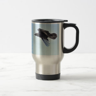 Mug De Voyage Flying Raven in Blue Sky HDR Design photo