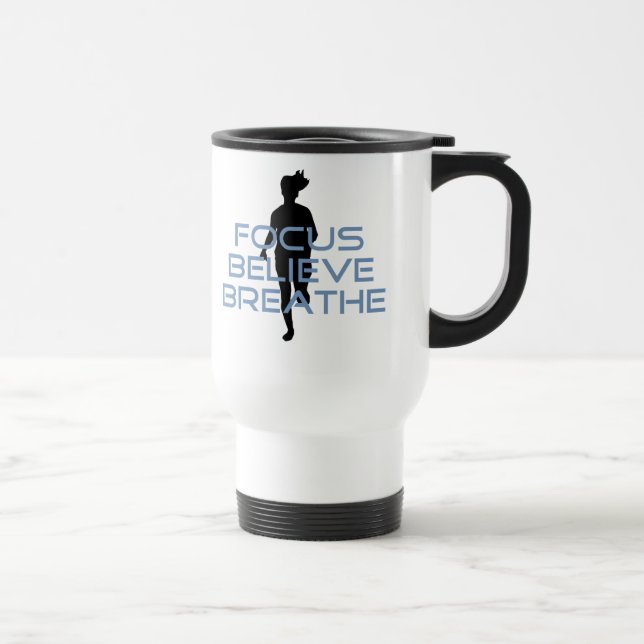 Mug De Voyage Focus Croyez Breathe Blue T-shirts (Droite)