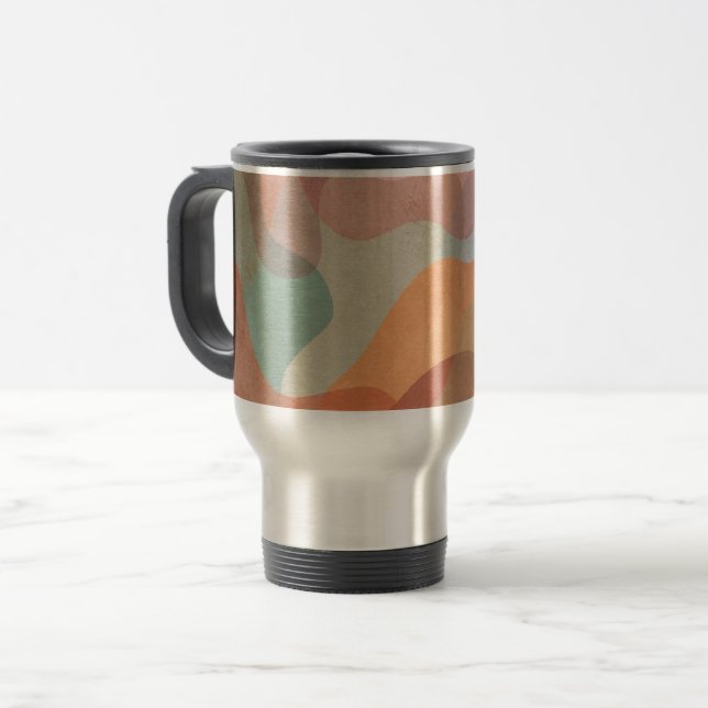 Mug De Voyage Fond de blobs pastel superposés abstraits (Devant gauche)
