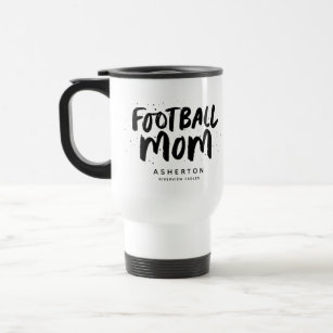 Mug De Voyage Football maman noir et blanc photo personnalisée