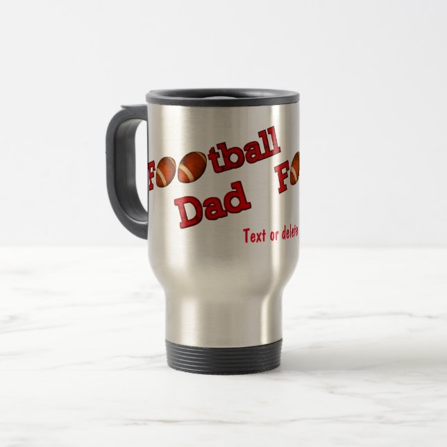 Mug De Voyage Football Papa mignon Personnalisé (Devant gauche)