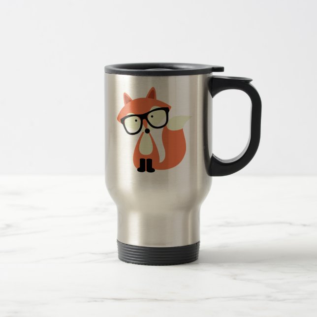 Mug De Voyage Fox rouge de hippie mignon (Droit)
