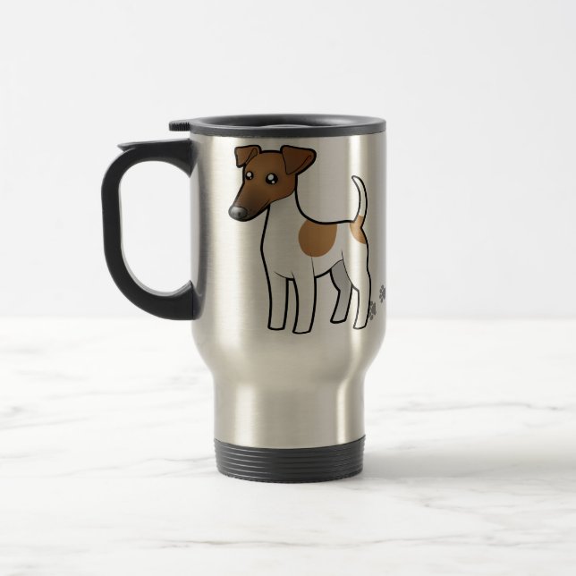 Mug De Voyage Fox Terrier doux de bande dessinée (Gauche)
