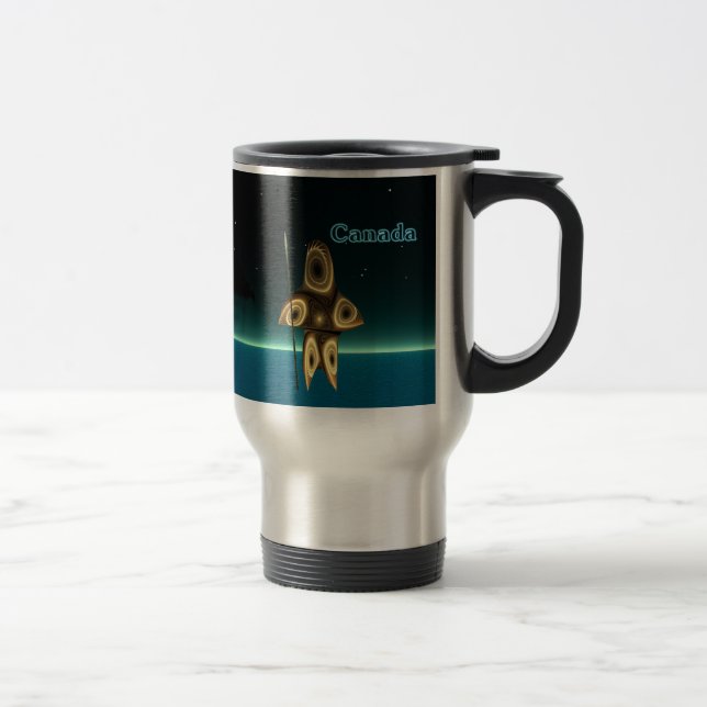 Mug De Voyage Fractal Inuit Hunter (Droit)
