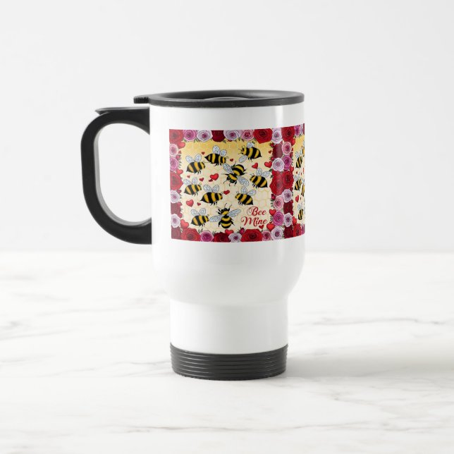 Mug De Voyage Frame d'amour Floral de la mine d'abeilles (Gauche)