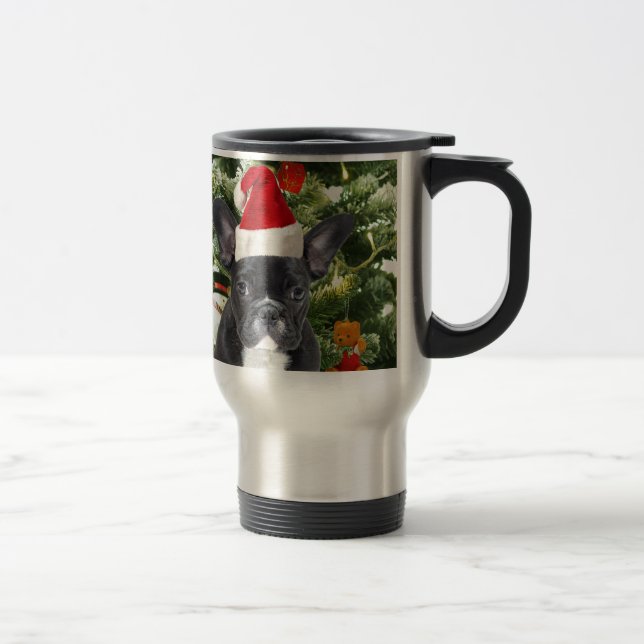Mug De Voyage French Bulldog Arbre de Noël Ornements Snowman (Droit)