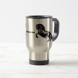 Mug De Voyage Friésien, cheval d'étalon noir, beauté noire