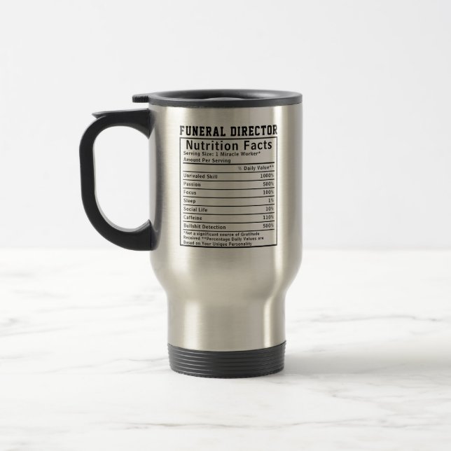 Mug De Voyage Funny Funeral Director Nutrition Facts Boss Gift (Gauche)