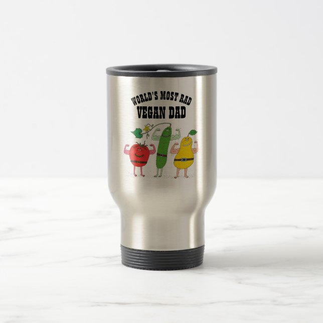 Mug De Voyage Funny La plupart RAD VÉGÉN DAD légumes Flexing Mus (Centre)