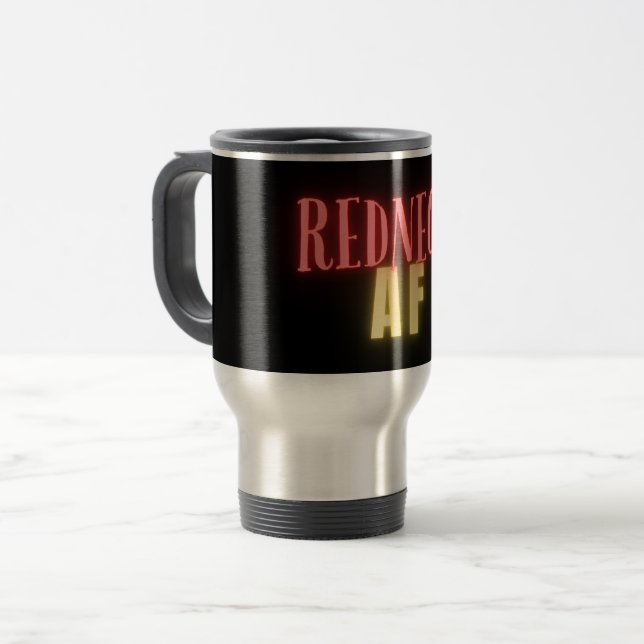 Mug De Voyage Funny Redneck AF Neon Personnalisé (Devant gauche)