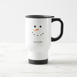 Mug De Voyage Funny Snowman visage personnalisé