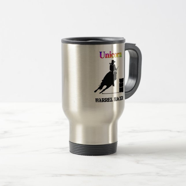 Mug De Voyage Funny Unicorn Barrel Racer (Devant droit)