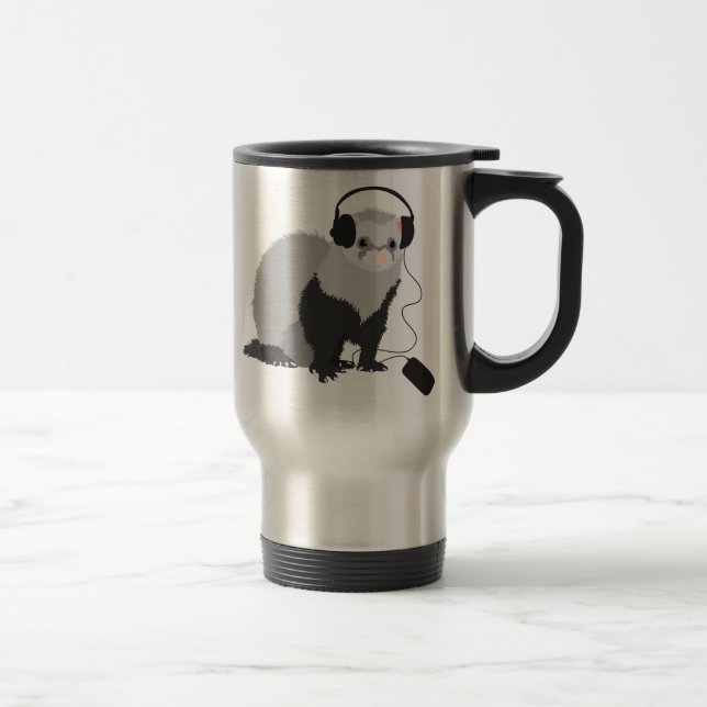 Mug De Voyage Furet drôle de mélomane (Droit)
