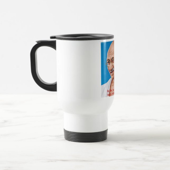 Mug De Voyage Gandhi & Soyez Le Changement Citation (Gauche)
