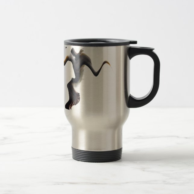 Mug De Voyage Gannets-Oiseau de mer Abstrait (Droit)