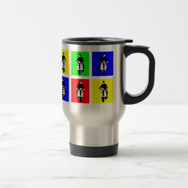 Mug De Voyage Garçon de scooter d'art de bruit (Droit)