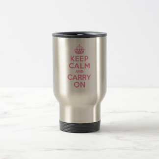 Mug De Voyage Gardez le calme et continuez. Rose-clair. Le