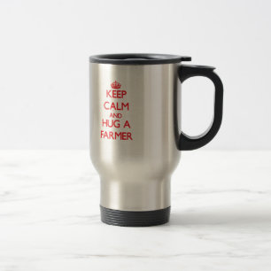 Mug De Voyage Gardez le calme et étreignez un agriculteur