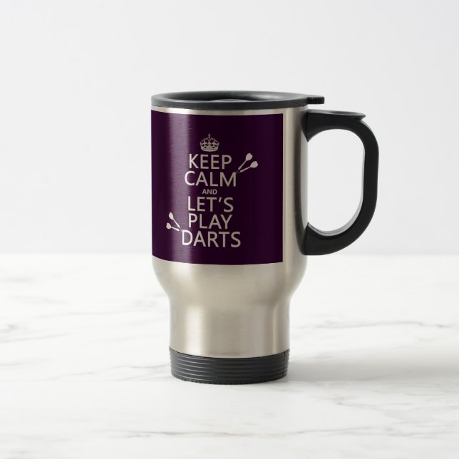 Mug De Voyage Gardez le calme et jouons les dards (Droit)