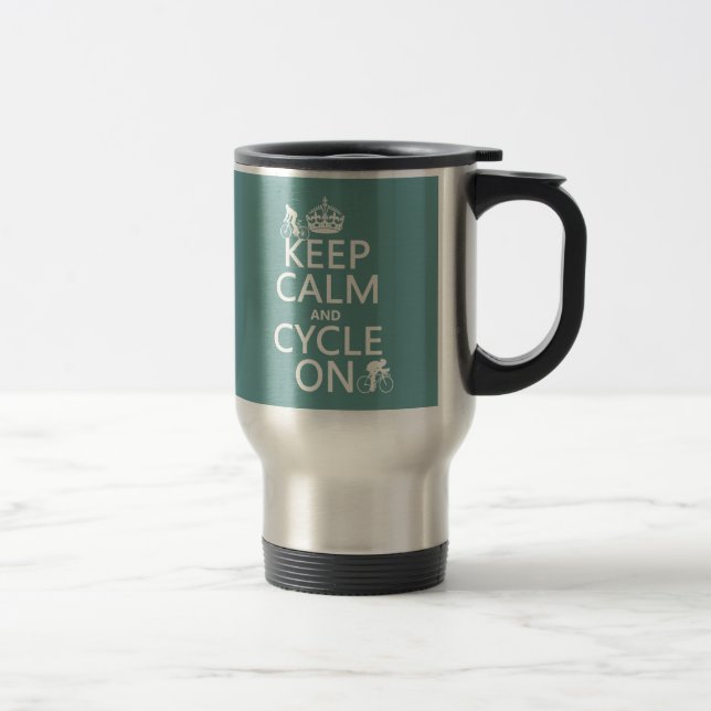 Mug De Voyage Gardez le calme et le cycle sur (dans toute (Droit)