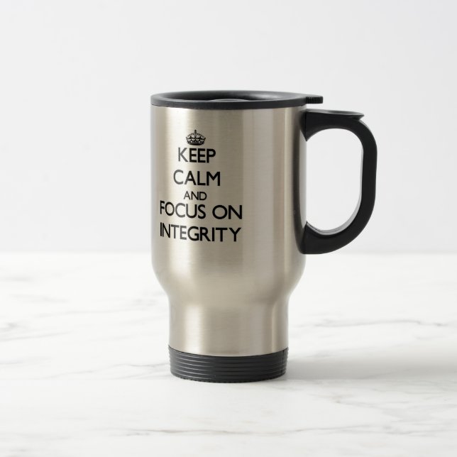 Mug De Voyage Gardez le calme et le foyer sur l'intégrité (Droit)