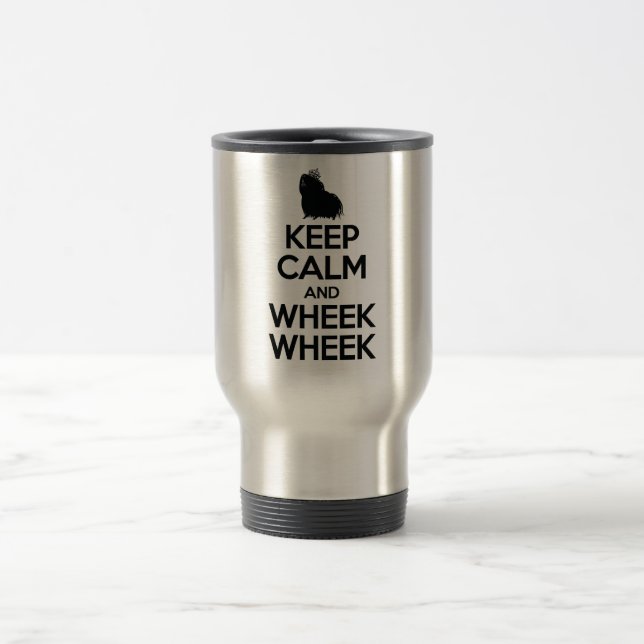 Mug De Voyage Gardez le calme et le Wheek Wheek (Centre)