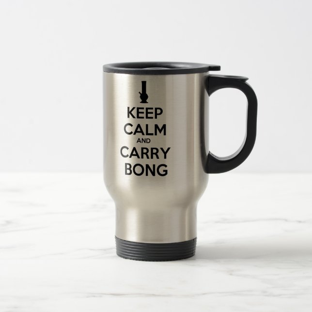 Mug De Voyage Gardez le calme et portez Bong (Droit)