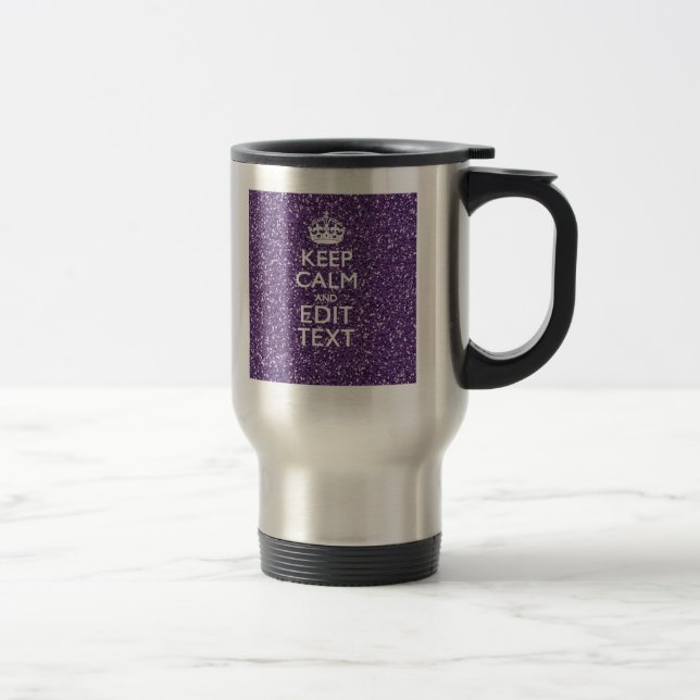 Mug De Voyage Gardez le mauve calme et pourpre (Droit)