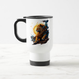 Mug De Voyage Gardien du Seuil Solaire – Lion de l'Équilibre